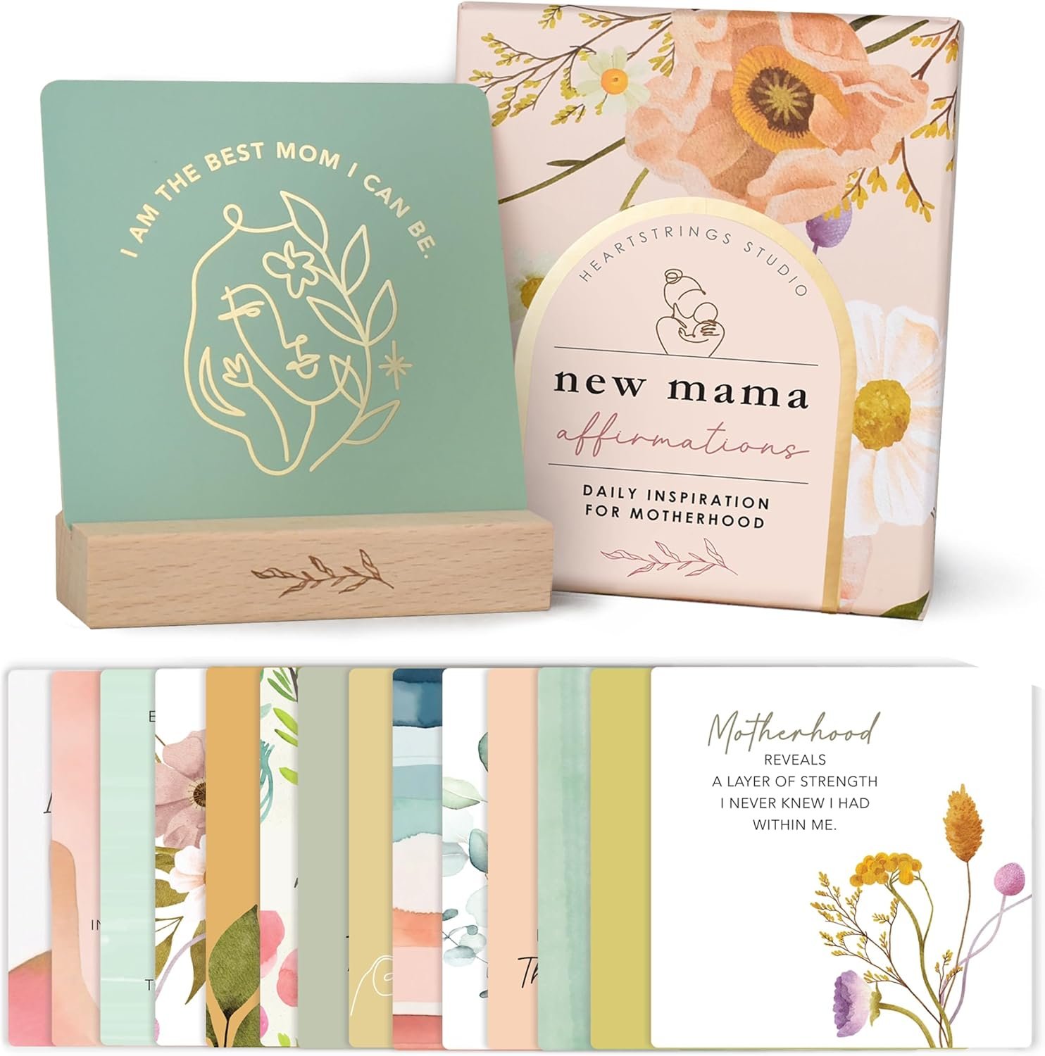 New Mom Affirmation Cards – 52 Daily Affirmations | Postpartum gifts for moms | New Mommy Survival Kit | mom care package after baby | Pregnancy affirmation cards | Thoughtful Gift for Mothers