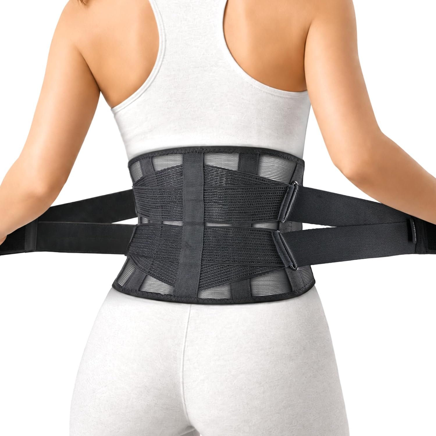 Back Brace for Lower Back Pain, Ultra-Thin High-Waist Lumbar Support Belt