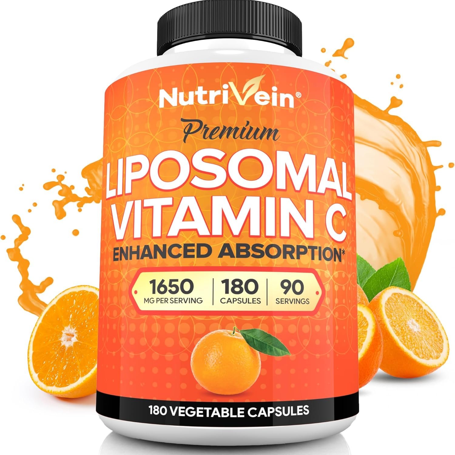 Nutrivein Premium Liposomal Vitamin C Supplement 1650mg – 180 Caps