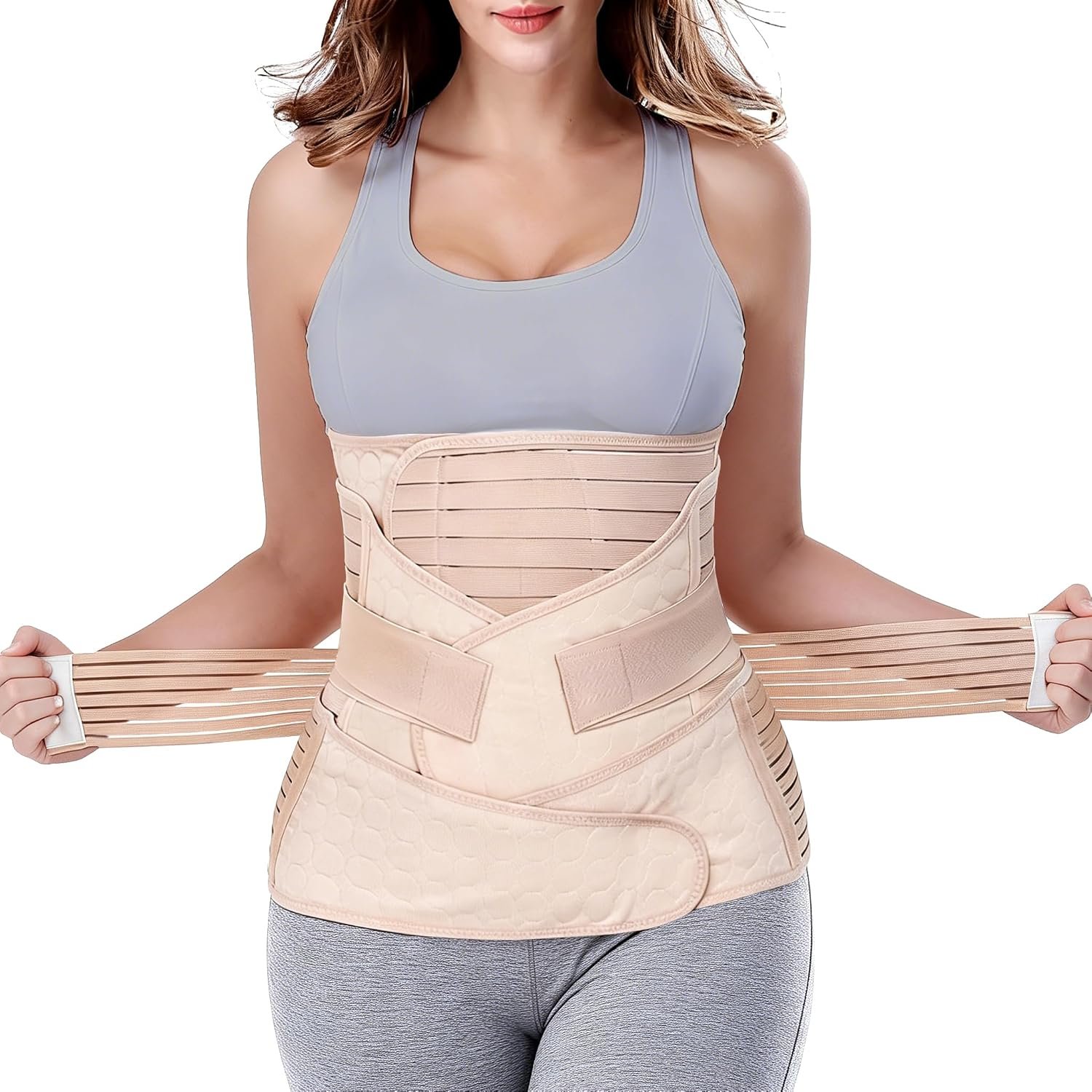 ChongErfei 3 in 1 Postpartum Belly Wrap Recovery Band Belt Abdominal Binder