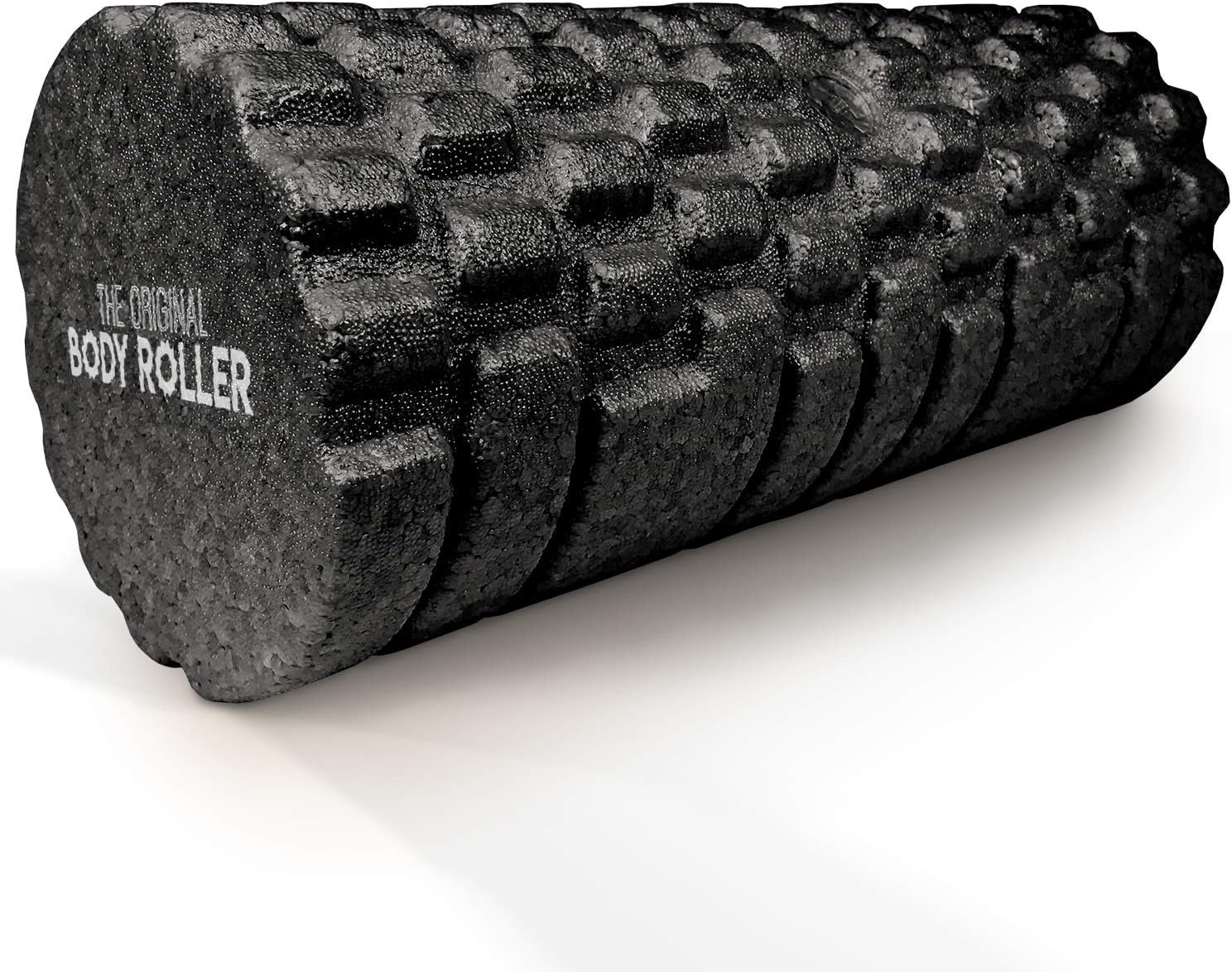The Original Body Roller – High Density Foam Roller Massager for Deep Tissue Massage of the Back and Leg Muscles – Self Myofascial Release of Painful Trigger Point Muscle Adhesions (Black)