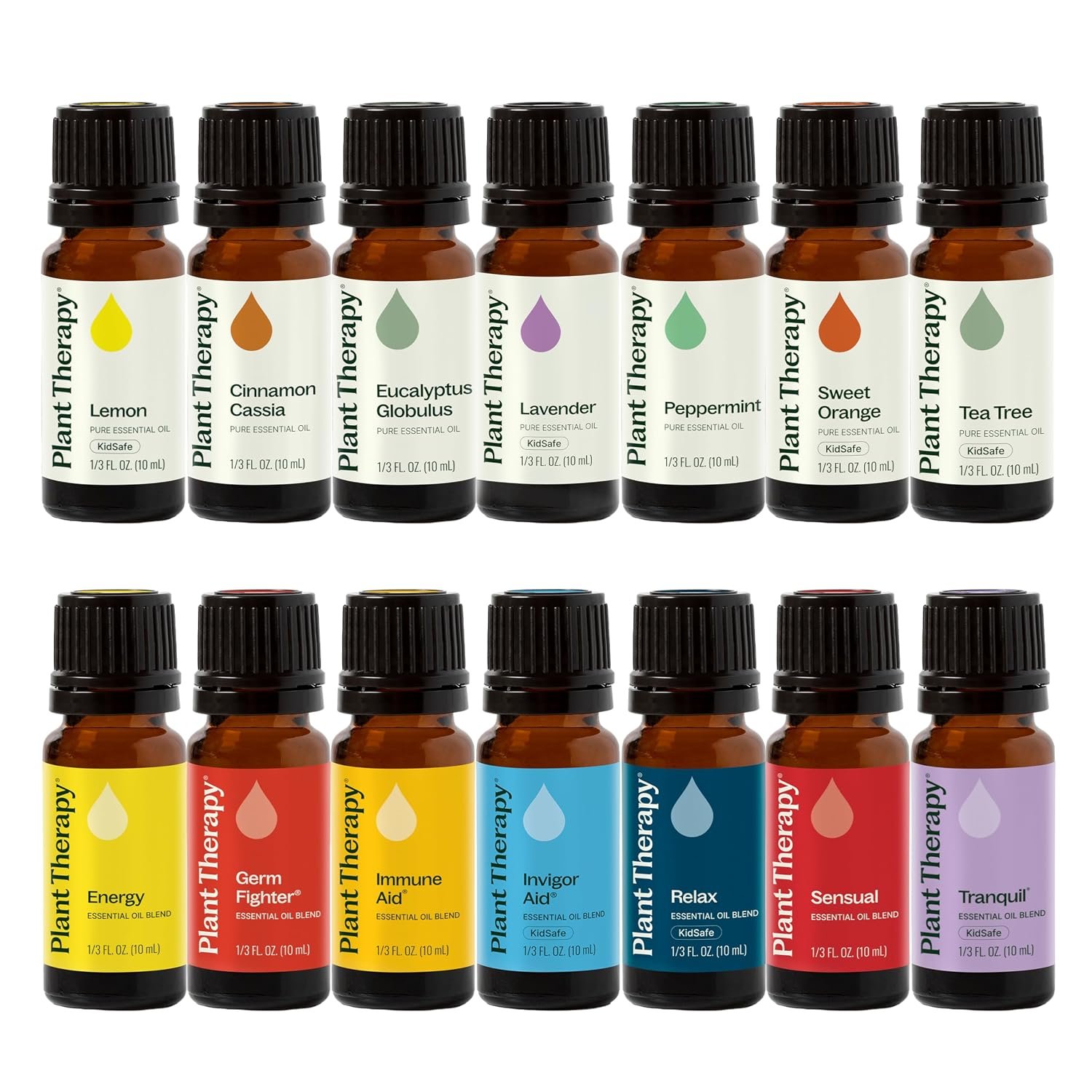 Plant Therapy 7 & 7 Essential Oils Set, Each 10 mL (1/3 oz)