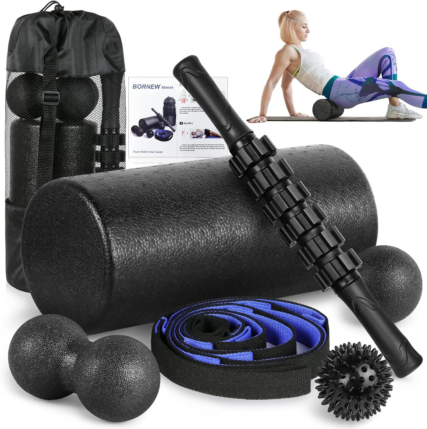Foam Roller Set – High Density Back Roller, Muscle Roller Stick