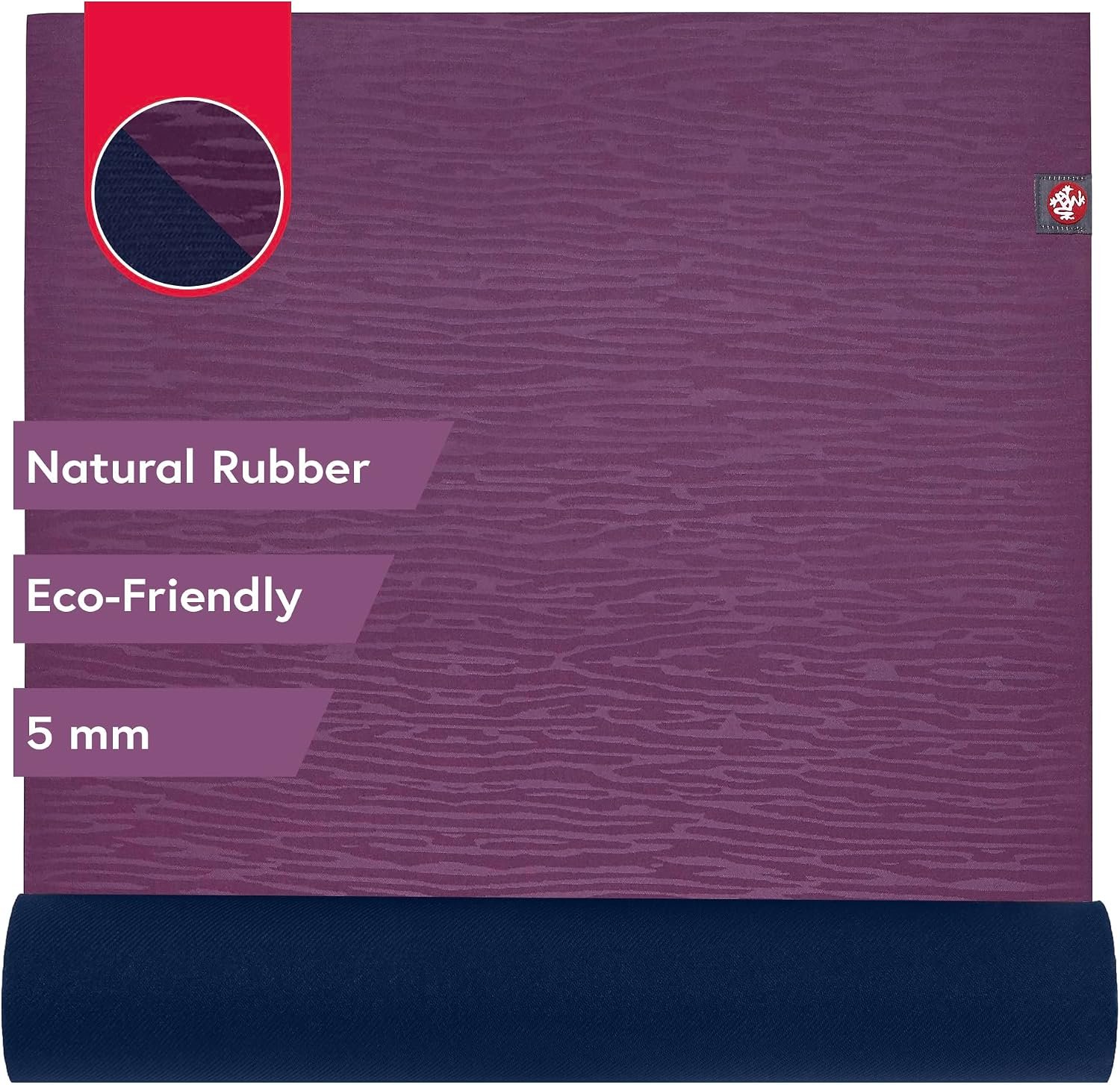 Manduka eKO Yoga Mat – Natural Rubber | Eco-Friendly | Soft Textured Surface| Natural Next-to-Skin Feel
