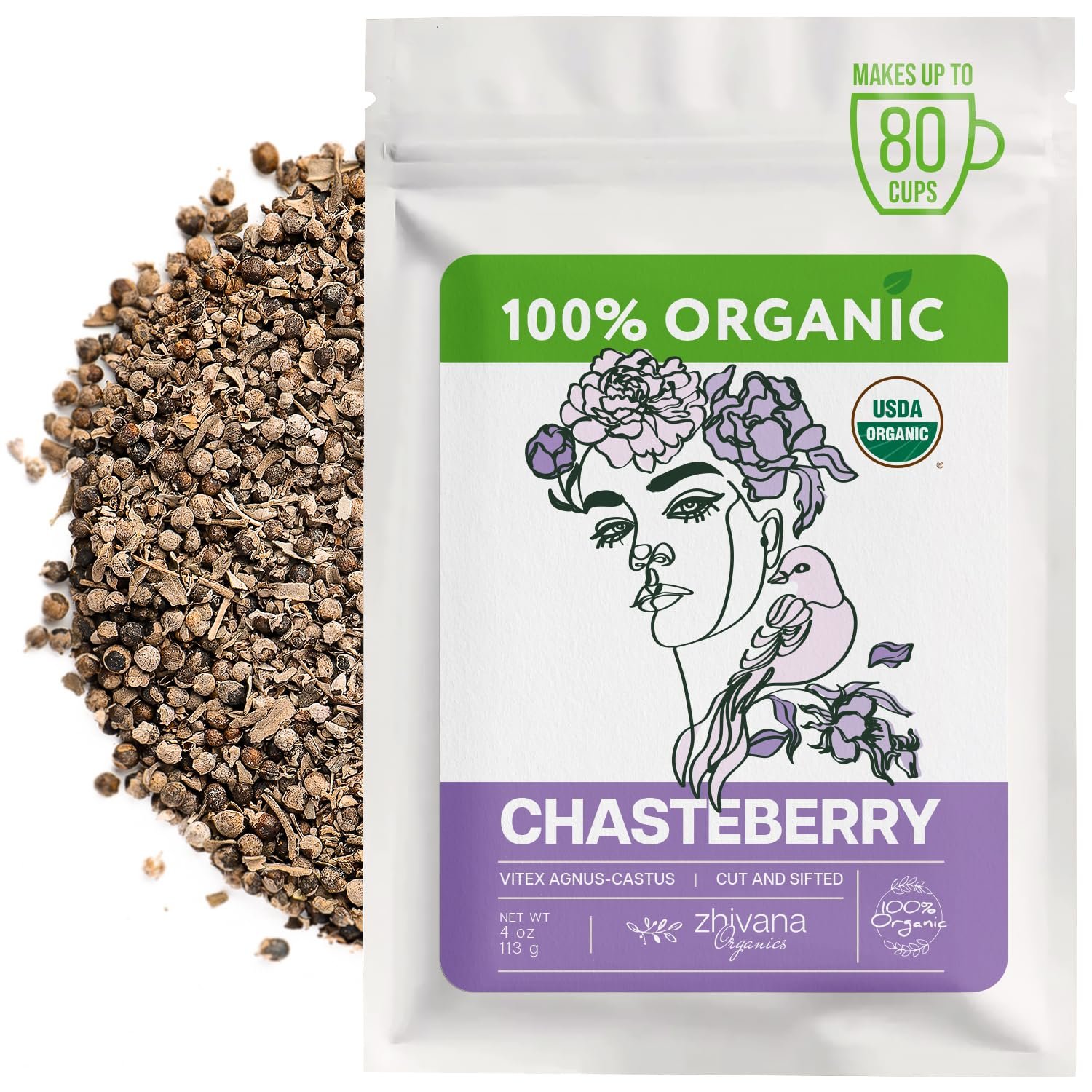 Organic Chasteberry Tea 4 oz – Chaste Tree Berry – Vitex – Women’s Health