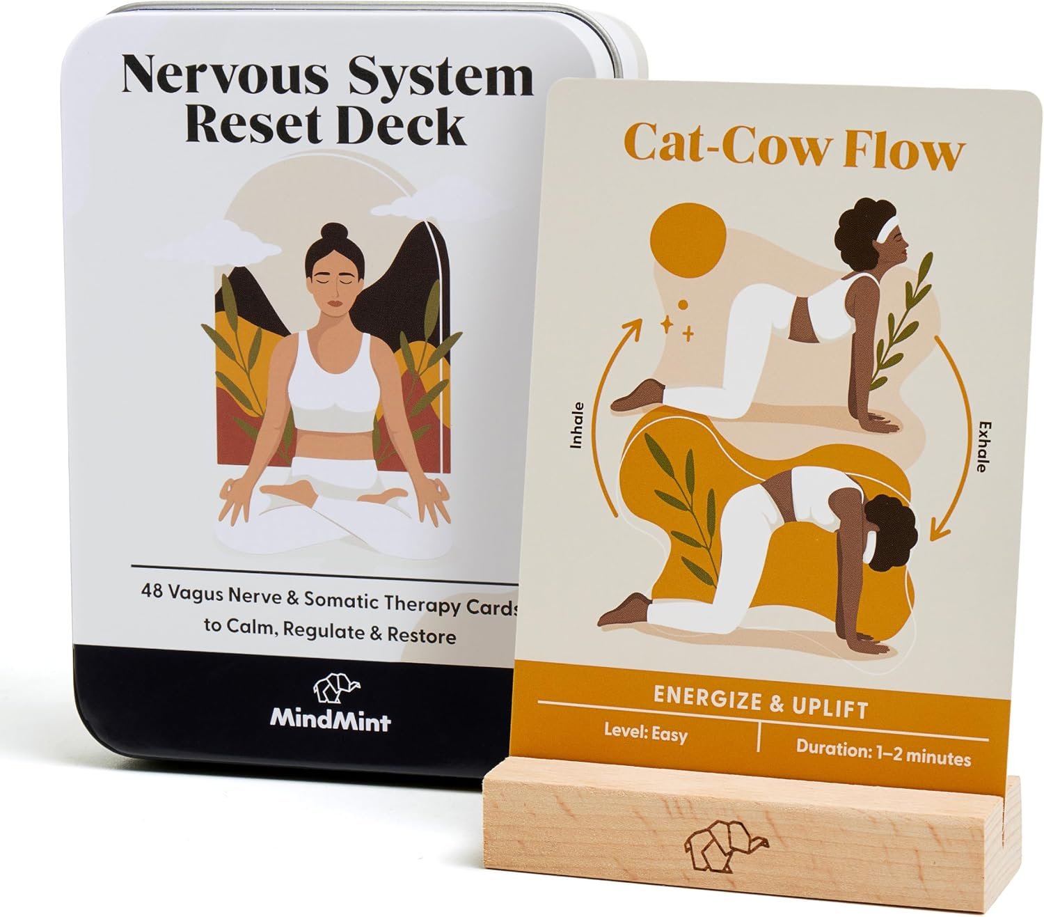 Somatic Therapy & Polyvagal Card Deck for Nervous System Reset – 48 Vagus Nerve Regulation Exercises, Breathwork, Yoga, & Mindfulness Cards – Stress Relief Therapy Tools & Coping Skills Deck