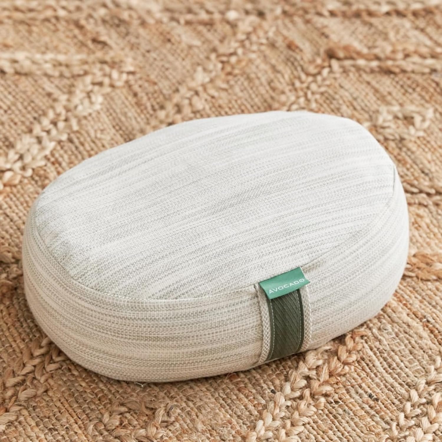 Avocado Organic Yoga Meditation Pillow, GOTS Certified Organic Cotton Cover, Natural Buckwheat Fill