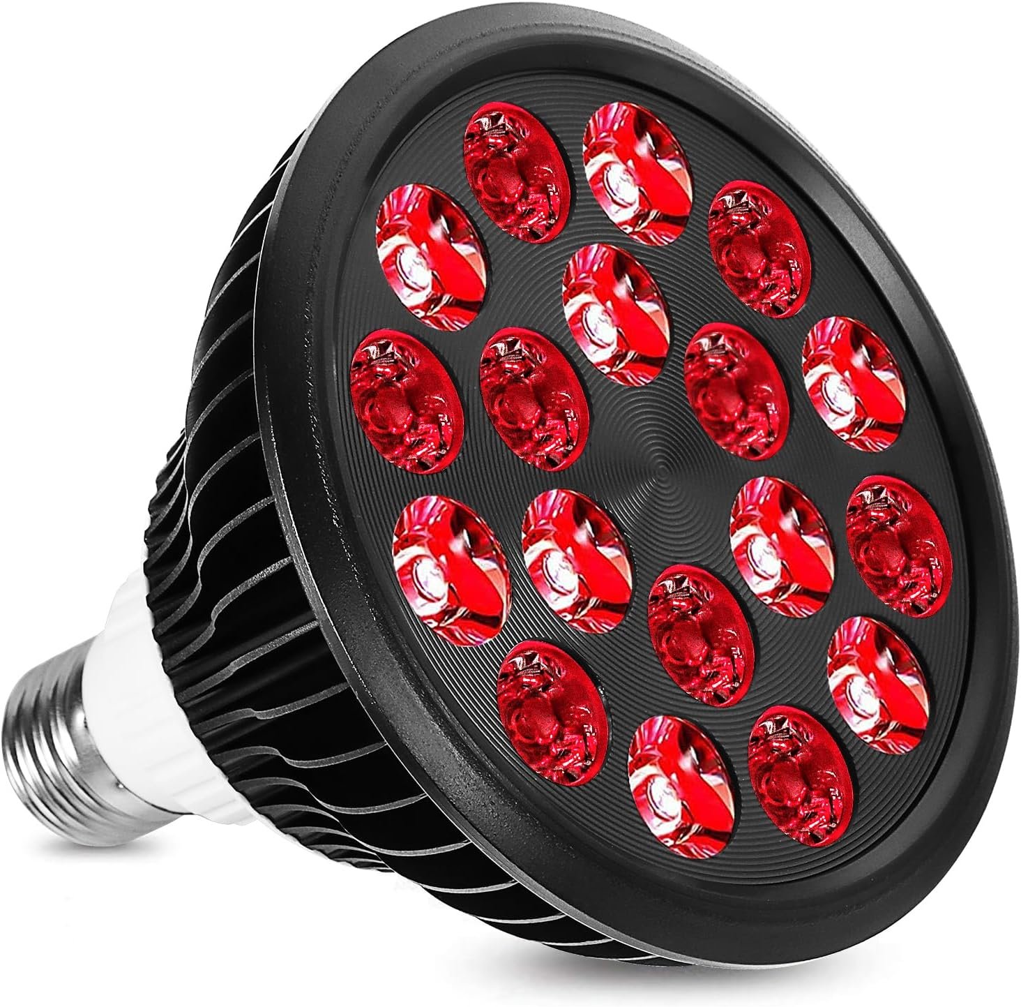 Red Light Therapy Bulb, 18 LEDs Lamp for Body and Face with 660nm Red and 850nm Infrared Light Therapy Device for Skin Care Pain Relief Suitable E26 Socket-Only Bulb