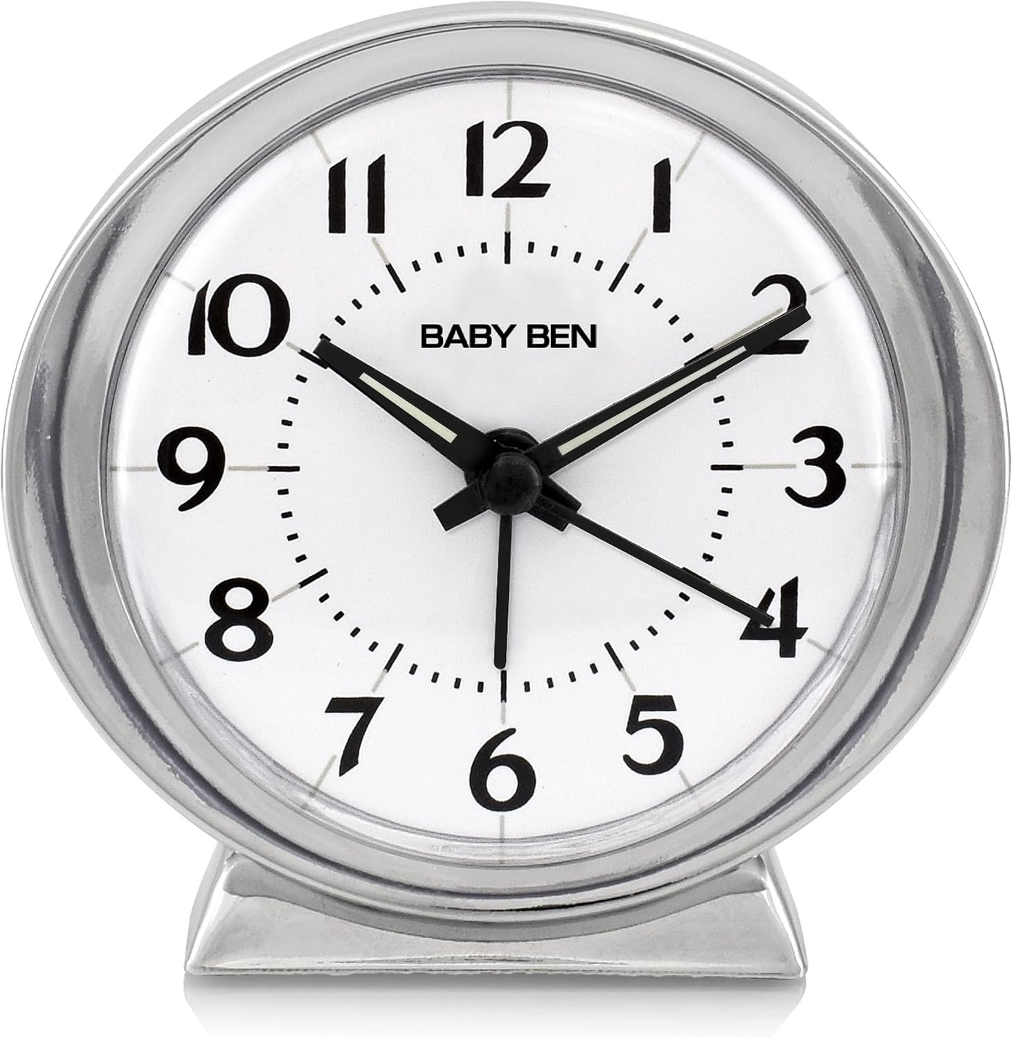 Westclox Classic Baby Ben Alarm Clock – Authentic 1964 Design, Reliable Beep White Alarm Clock, Battery Operated, Metal Bezel