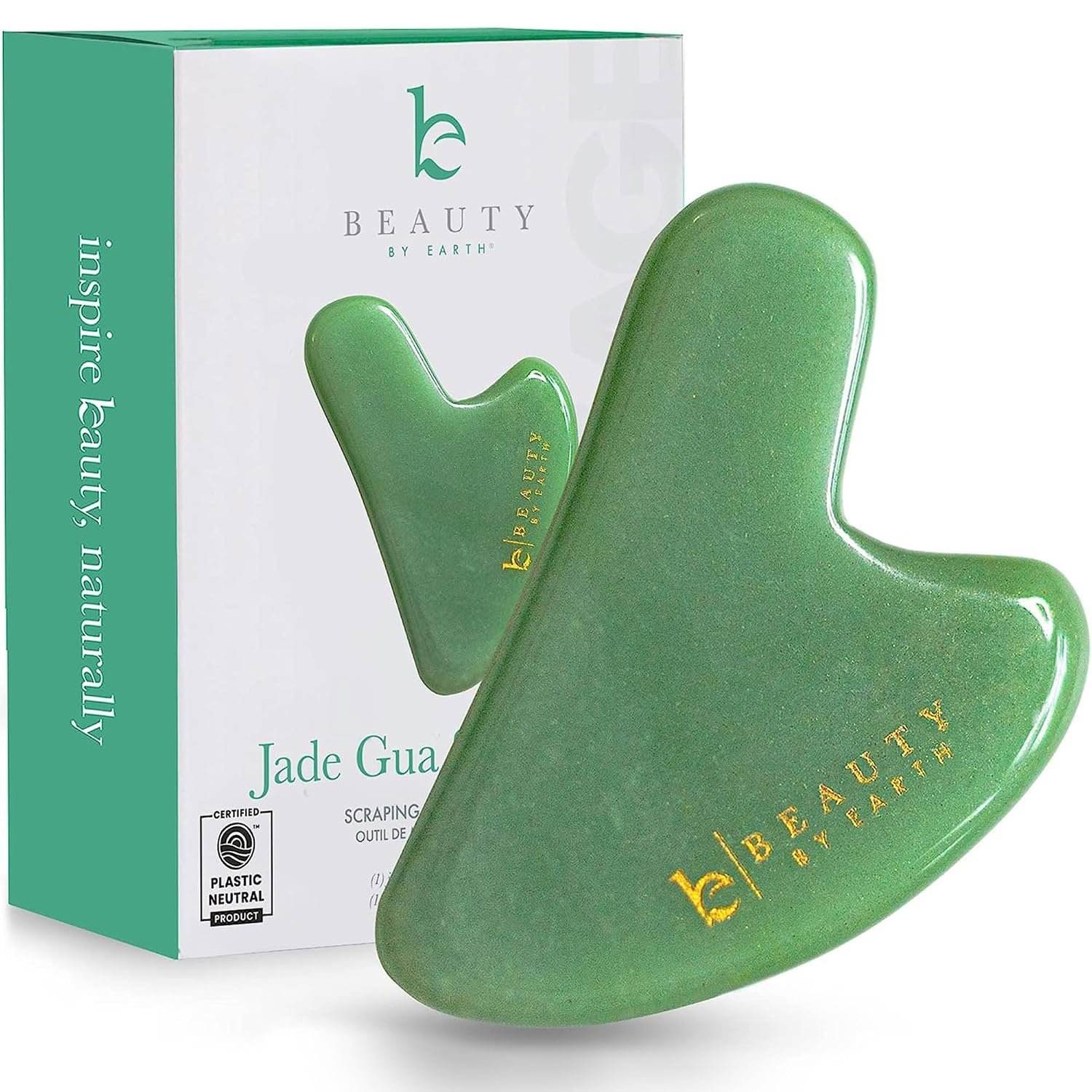 Jade Gua Sha Facial Tools – Depuffer & Massager Tool for Lymphatic Drainage