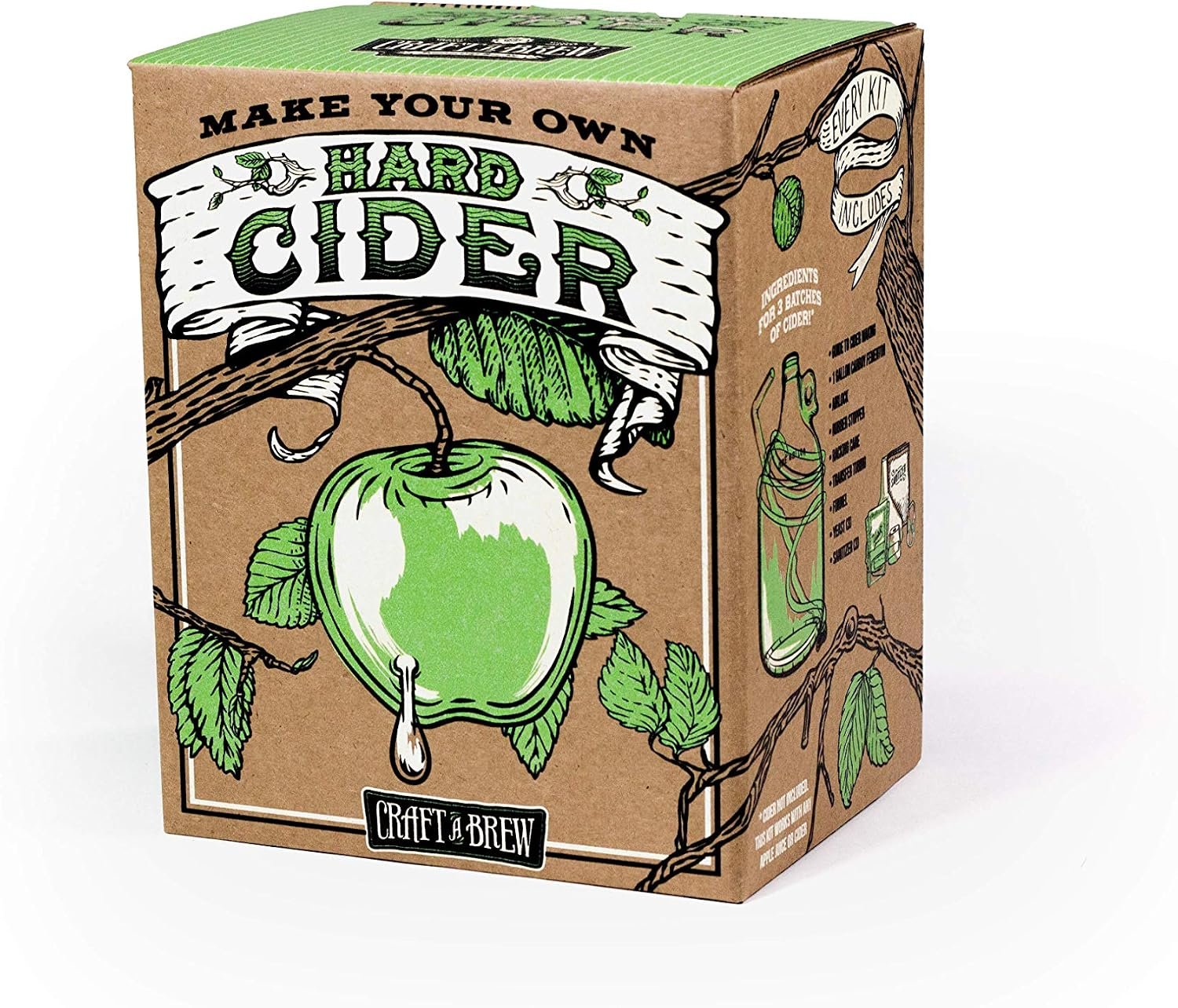 Craft A Brew – Hard Cider Kit – Beer Making Kit – Make Your Own Craft Beer – Complete Equipment and Supplies – Starter Home Brewing Kit – 1 Gallon