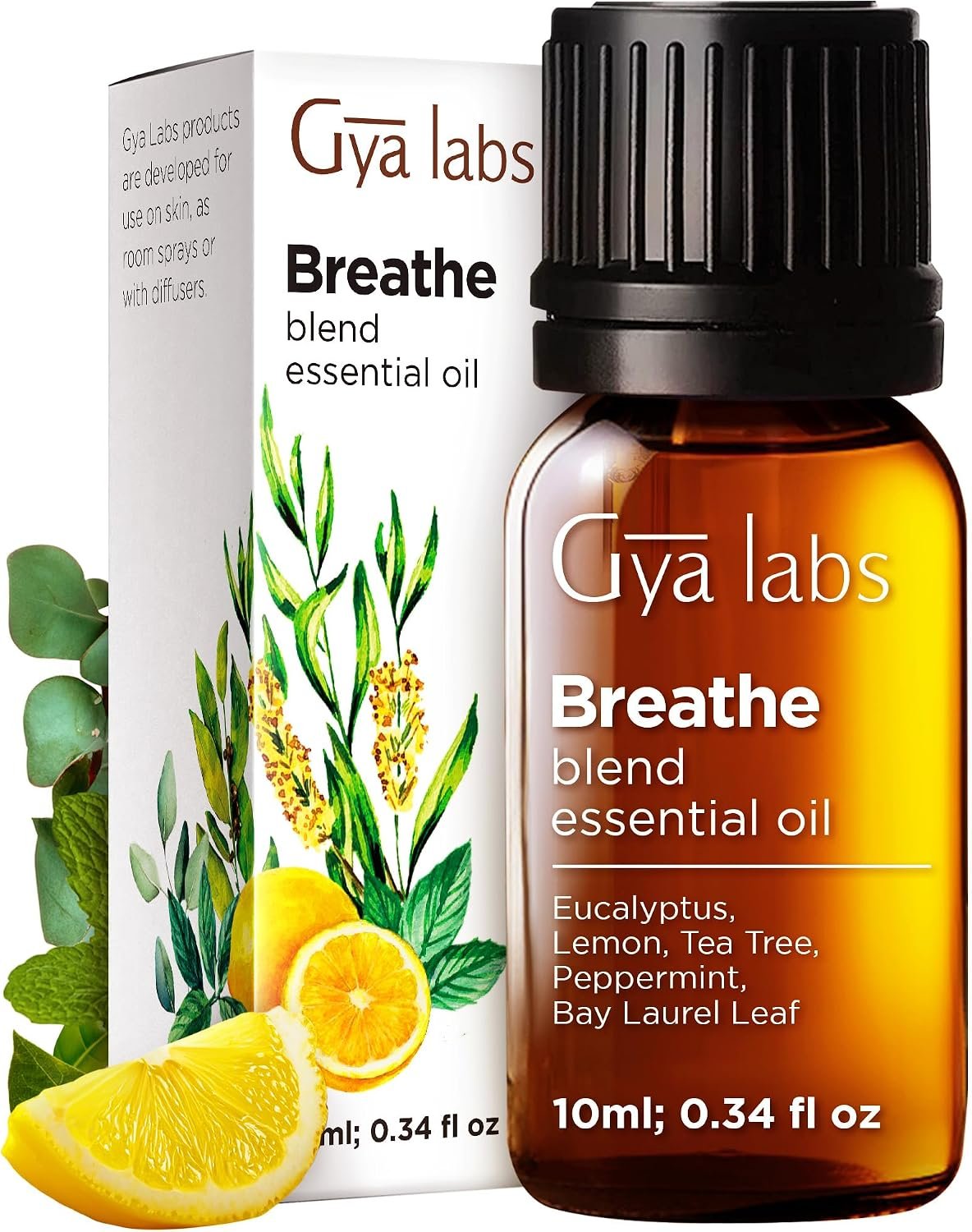 Gya Labs Breathe Essential Oil Blend – 0.34 Fl Oz – for Diffuser, Hair