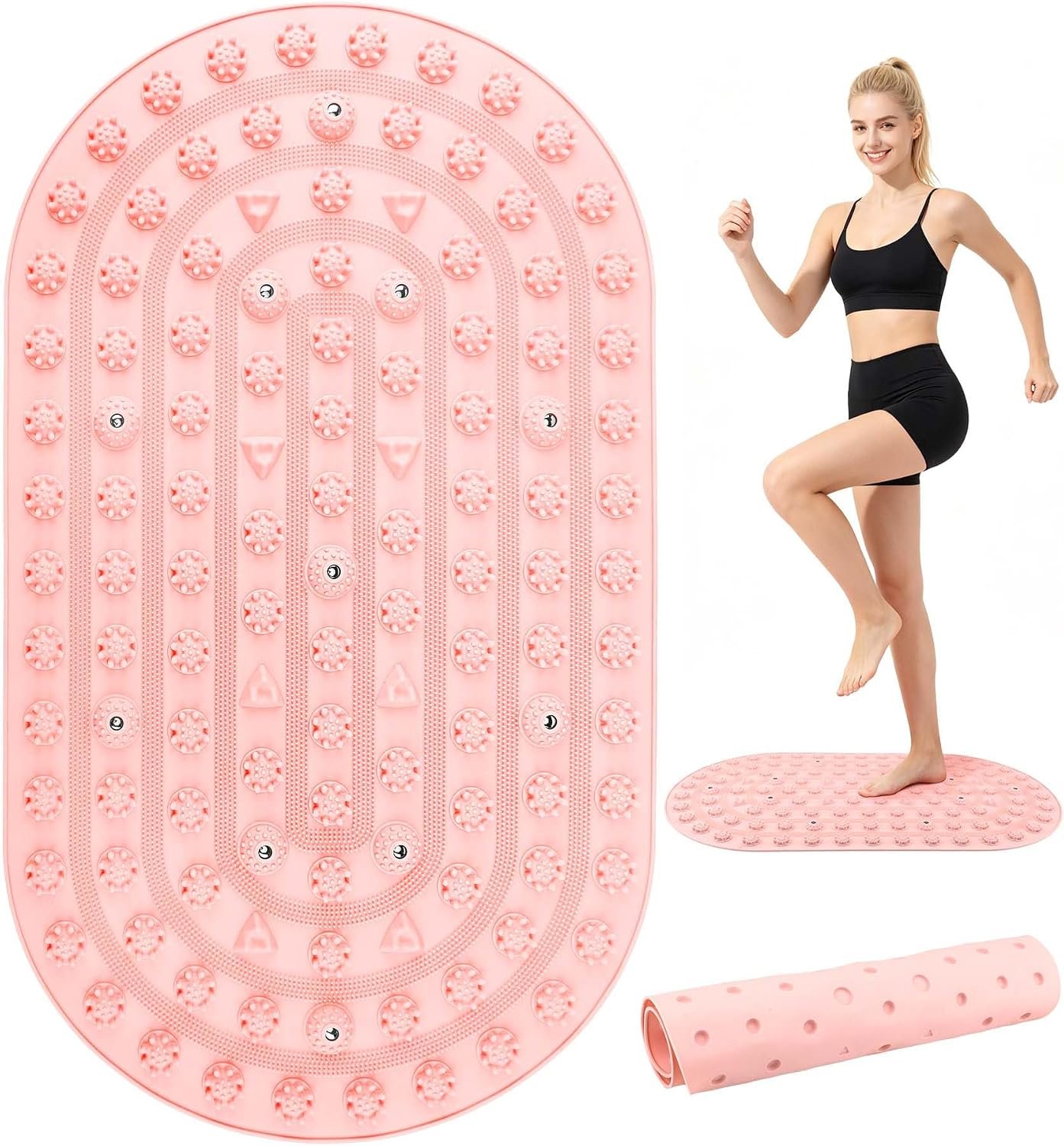 Silicone Foot Massage Acupressure Mat with Reflexology Points 30” x 18”