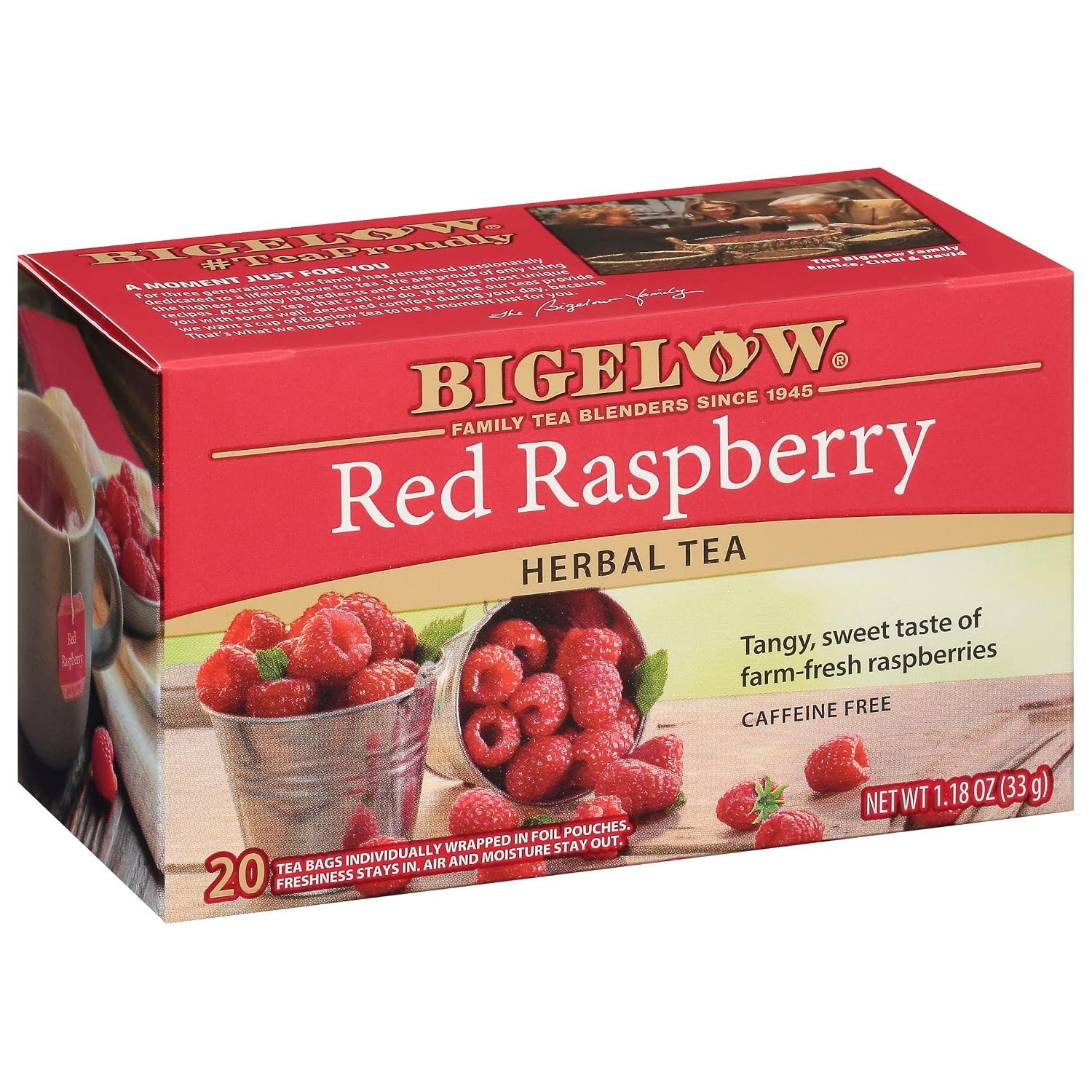 Bigelow Tea Red Raspberry Herbal Tea, 20 Count (Pack of 6)