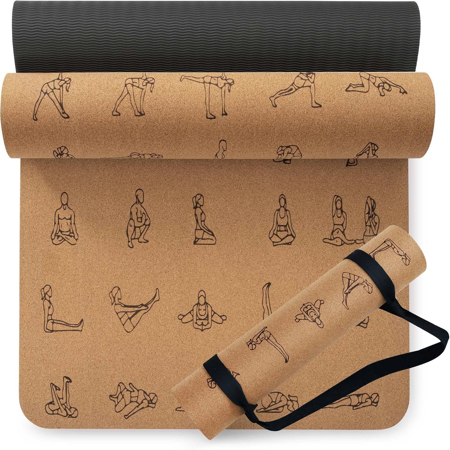 Umineux Cork Yoga Mat 1/4 & 2/5 Inch Thick 72 x 26 in