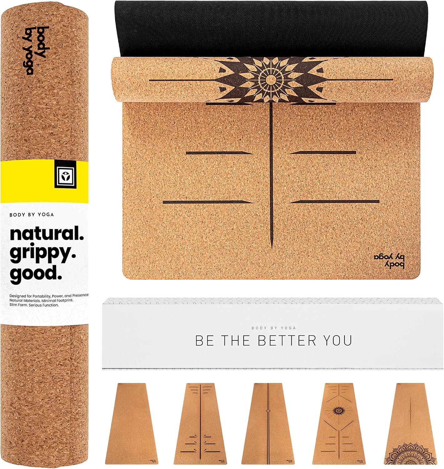 Luxury Cork Yoga Mat – Non Slip, Extra Thick Grip. Extra Large & Long. More Comfort and Support. Tough Enough For Hot Yoga. Cork + Natural Rubber, Non Toxic and Eco Friendly. Optional Alignment Lines.