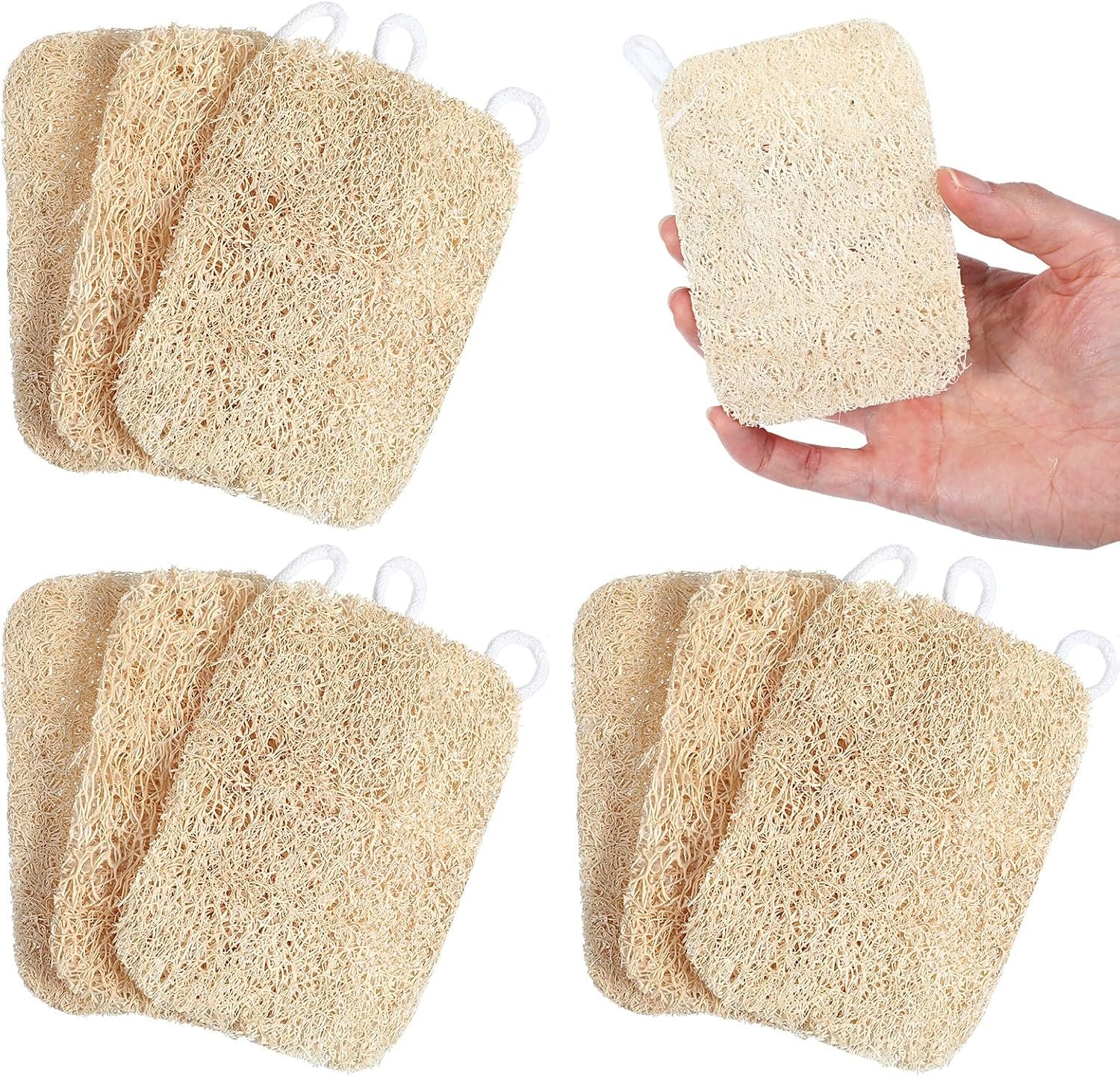 Tyqour 10 PCS Loofah Dish Sponge Natural Loofah Sponge for Kitchen